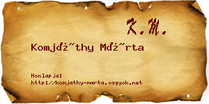 Komjáthy Márta névjegykártya