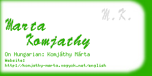 marta komjathy business card