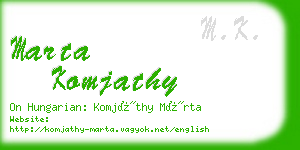 marta komjathy business card